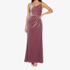 Adrianna Papell Cowl Neck Velvet Gown Swatch
